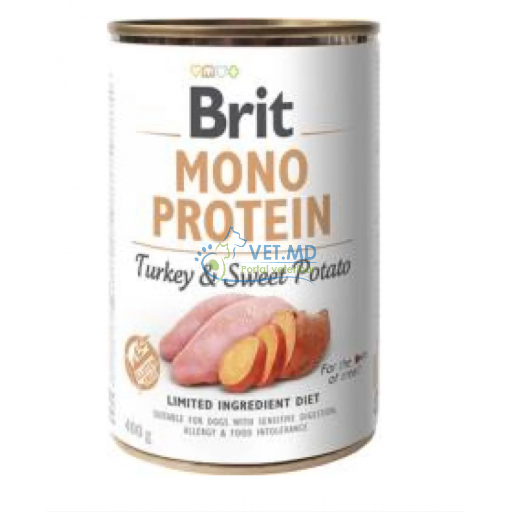 Влажный корм для собак Brit Mono Protein с индейкой и сладким картофелем, 400г
